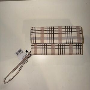 Plaid Beige and Black Women's Clutch